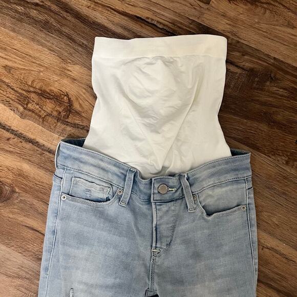 Blanqi Denim Distressed Skinny Maternity Jeans Light Wash Size 2 - Picture 9 of 9